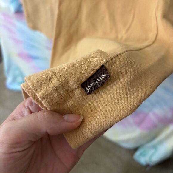 Prana Golden Tan Pants wide leg yoga crop womens small gorpcore hiking garden - Picture 2 of 7